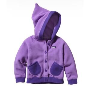 Patagonia Swirly Top Baby 3-6M Hoody Fleece Jacket Purple
